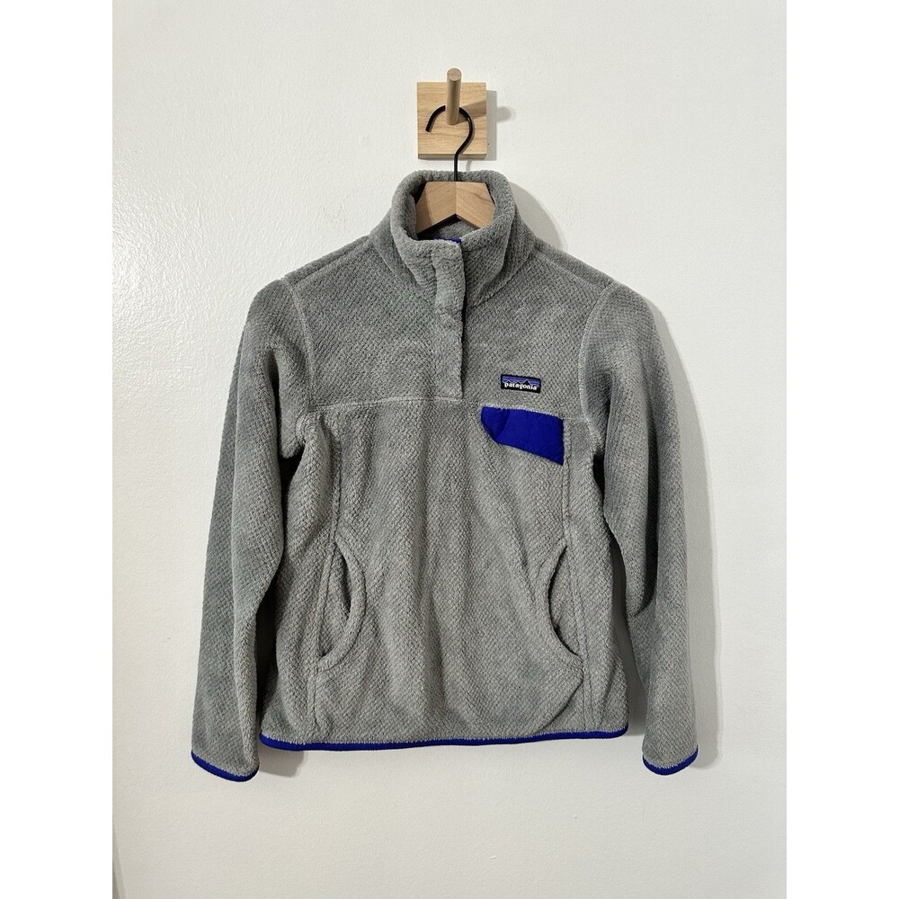 Patagonia Womens Snap Button Fleece Pullover Gray  Thermal Pro Small